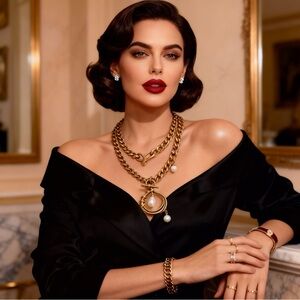 Elegant Vintage Gold and Pearl Necklace